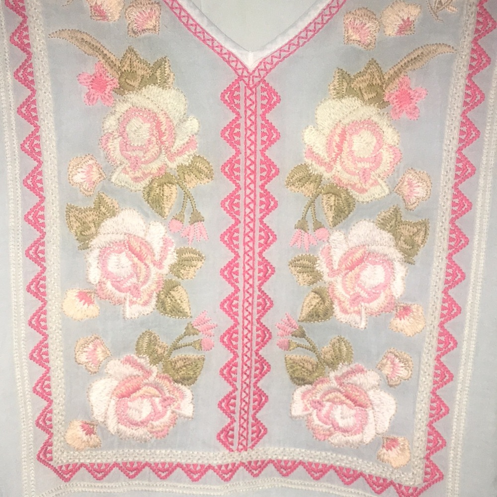 Embroidered Poncho Top - Picture 2 of 6